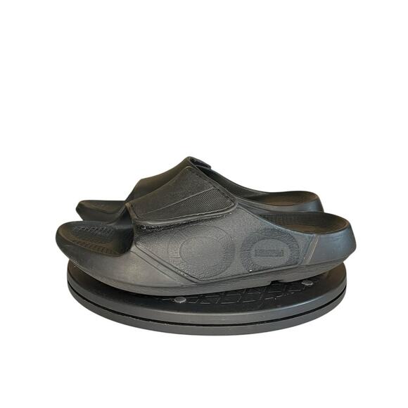 OOFOS OOAHH Sport Flex Sport Flex Sandal - Matte Black M6 W8 - Picture 1 of 7
